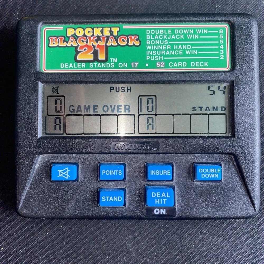 Radica Pocket Blackjack 21 Hand-held Electronic Game Model #1350